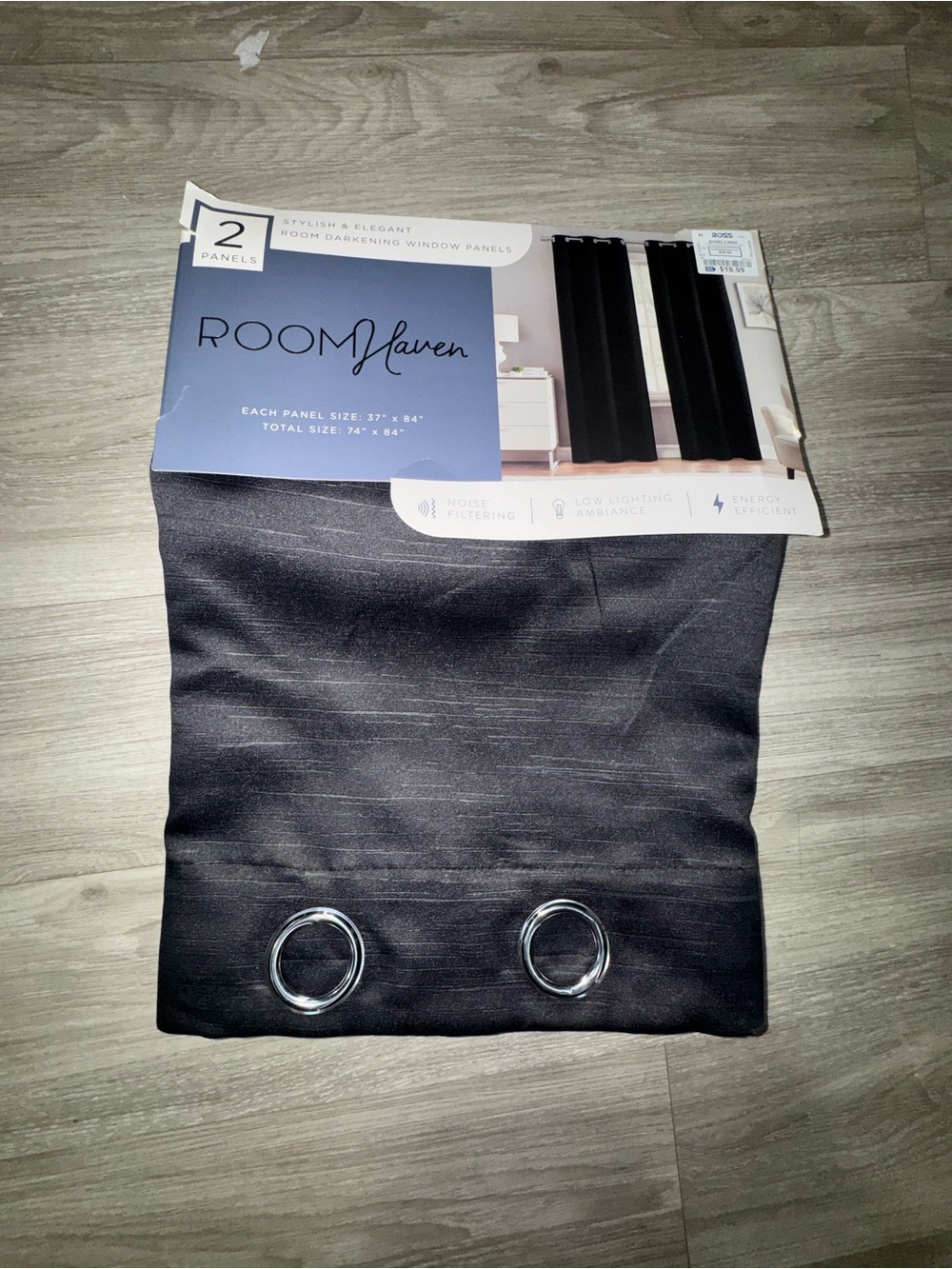 Black Grommet Room-Darkening Curtain Panel - 2 Pack